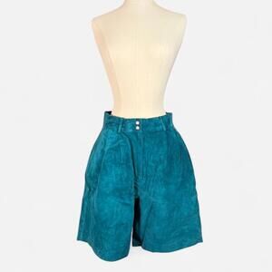 Teal Suede Shorts
